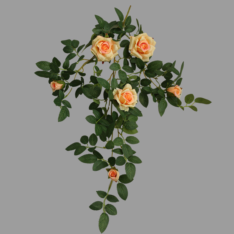Artificial Climbing Rose Vine – Handmade Silk Flower Wall Hanging
