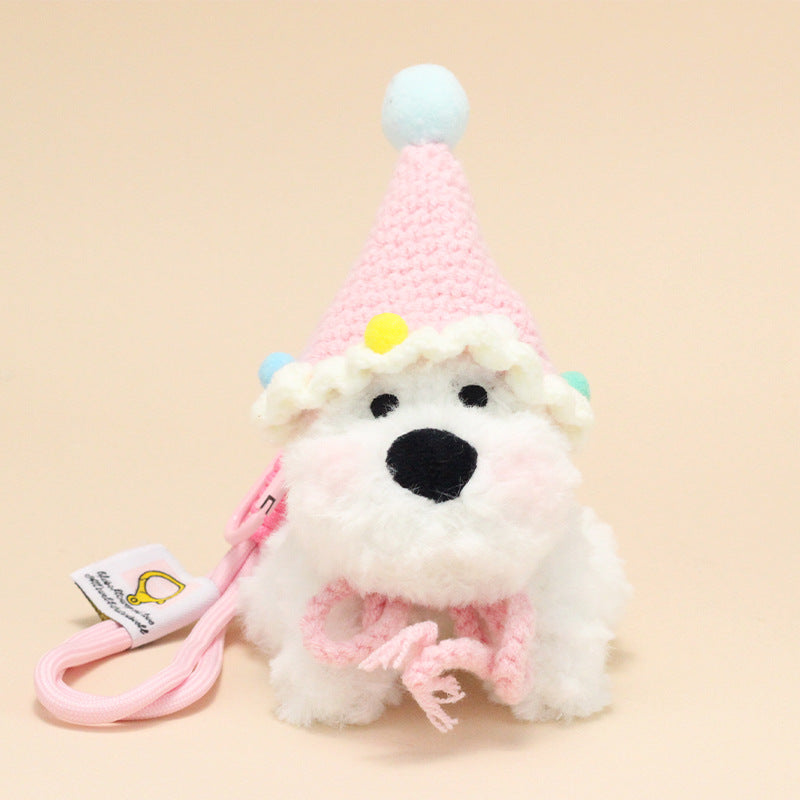 Dopamine Westie Plush Keychain – Cute West Highland Terrier Bag Charm