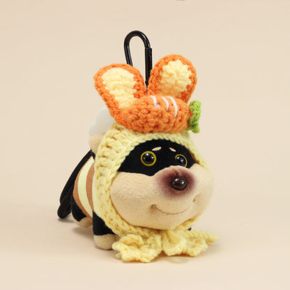 Bee Dog Plush Keychain – Cute Puppy Bag Charm
