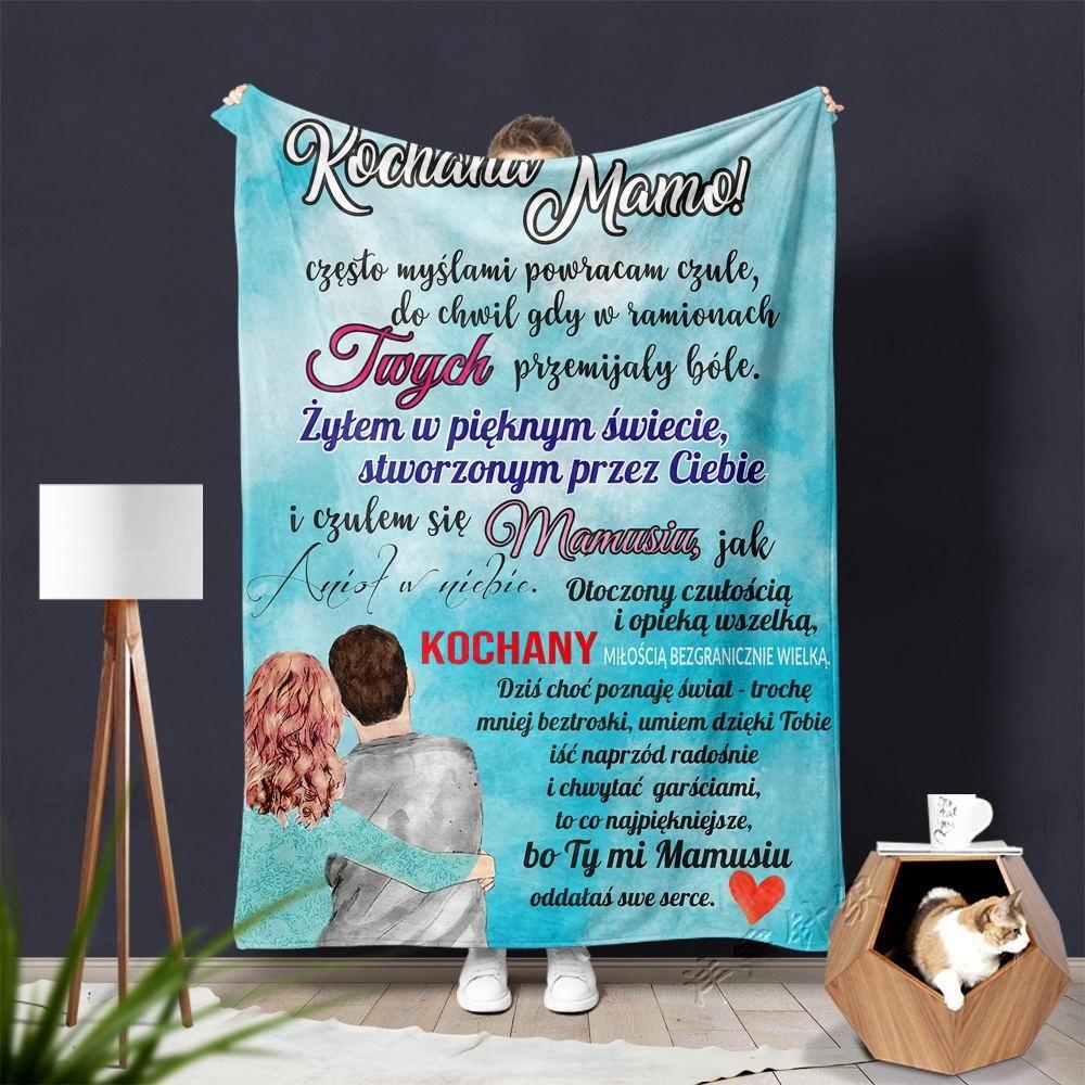 Flannel Printed Throw Blanket – “Letters of Love” Cozy Fleece Blanket