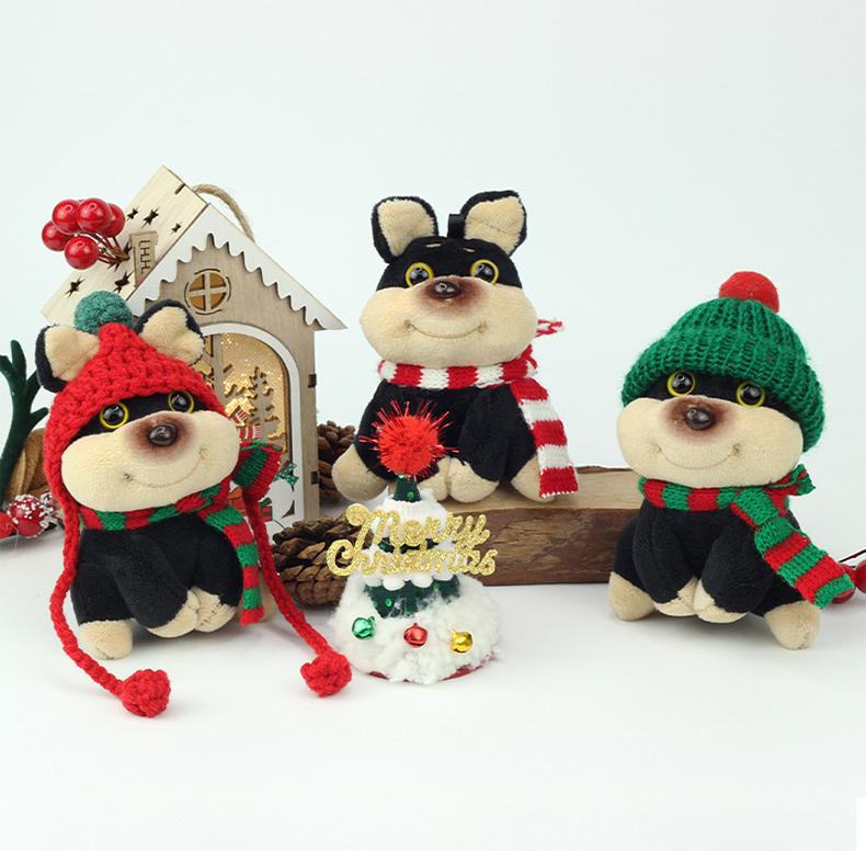 Christmas Bee Dog Plush Keychain – Cute Puppy Holiday Bag Charm