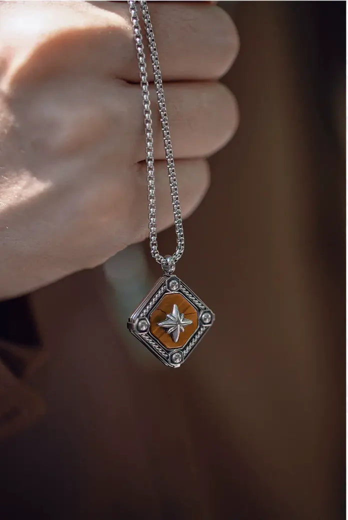 STRRY AGE Series · Tiger’s Eye Octagram Pendant Necklace